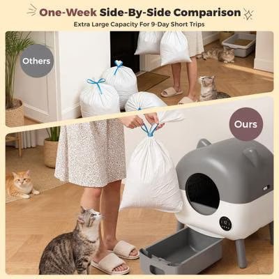 Automatic Self-Cleaning Two-Tone Cat Ear Design Cat Litter Box - Image 3