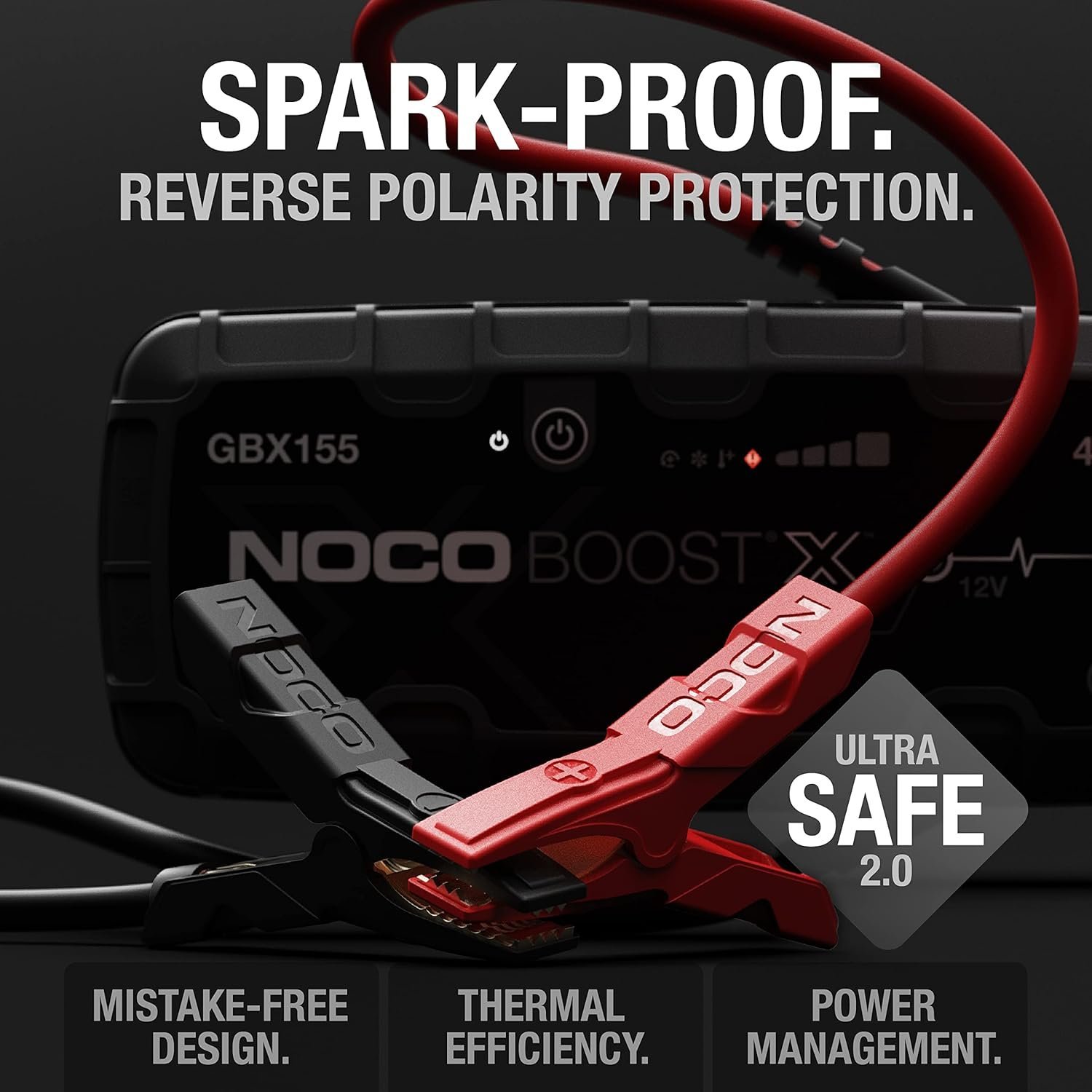 NOCO Boost X GBX155: 4250A UltraSafe Jump Starter – 12V Lithium Battery Booster Pack, Portable Jump Box, Power Bank & Jumper Cables – for 10.0L Gas and 8.0L Diesel Engines - Image 6