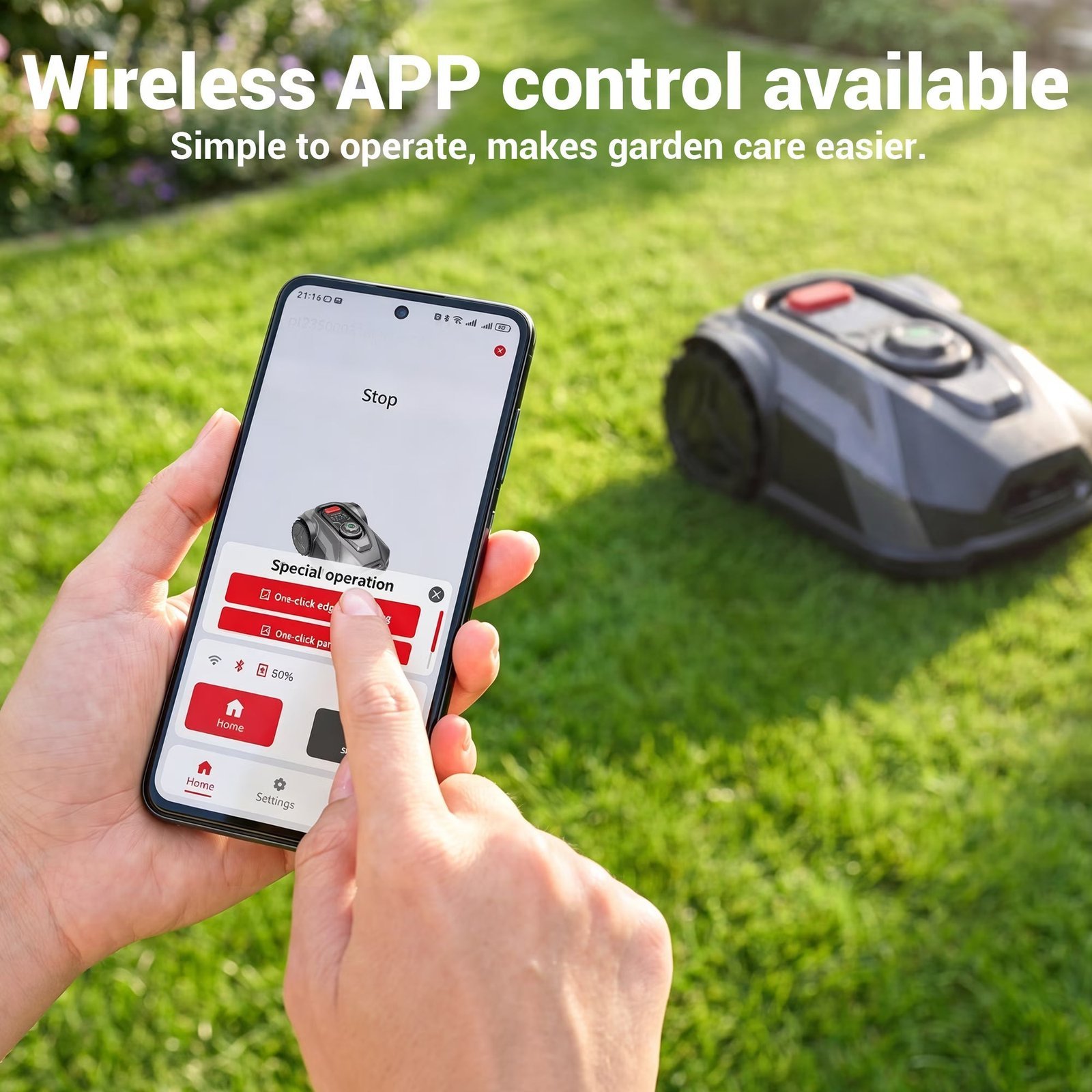 20V Robotic Lawn Mower for 1/4 Acre with WiFi, App Control - Image 3