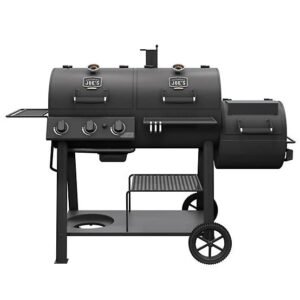 3-Burner Canyon Propane Gas and Charcoal Combination Grill, Black