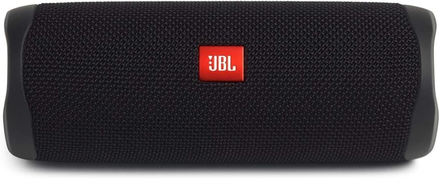 JBL FLIP 5, Waterproof Portable Bluetooth Speaker, Black, Small | Sounds better than ever, Bring the party anywhere, Make a splash with IPX7 waterproof design, A rainbow of colours