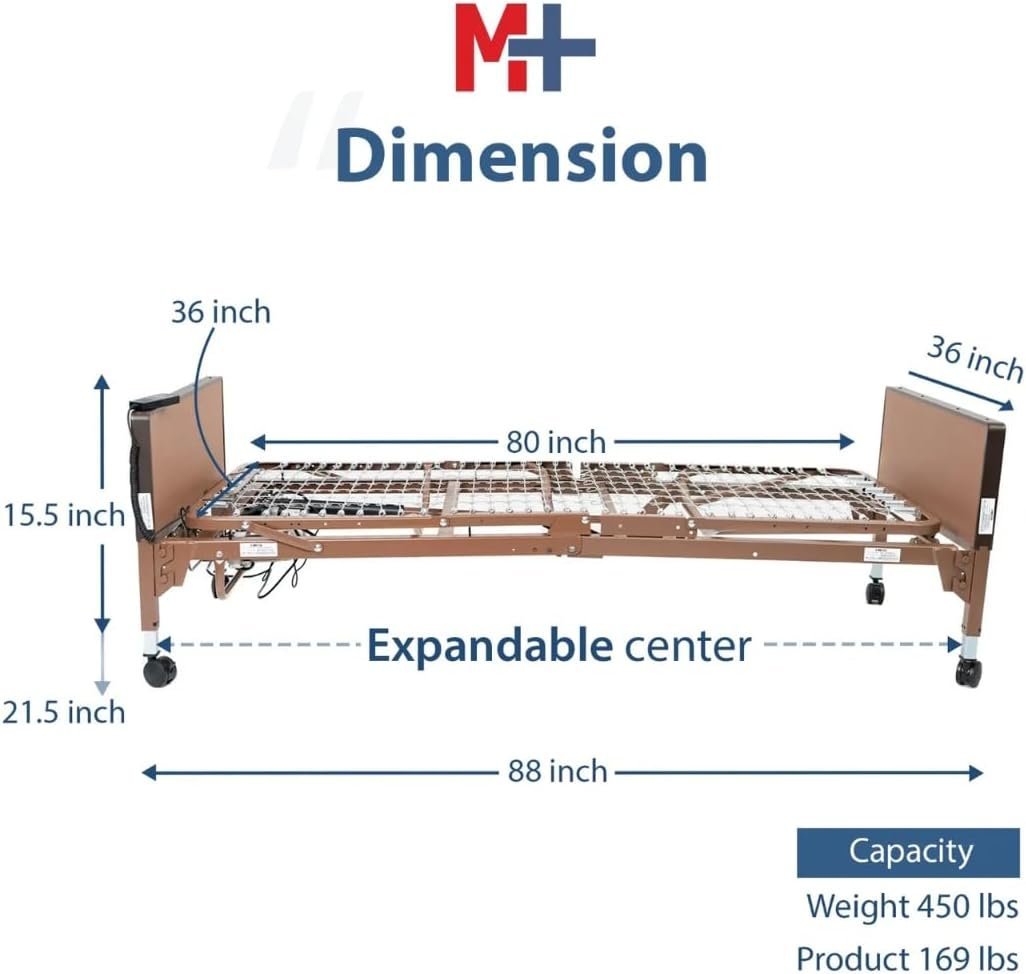 Fully Electric Hospital Bed Set – Foam Mattress, Half Rails Included – Enhanced Comfort, Convenience - Image 2
