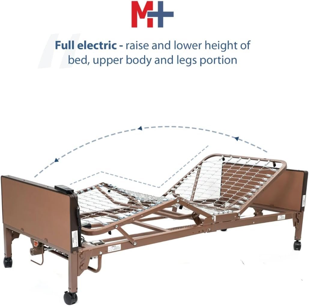Fully Electric Hospital Bed Set – Foam Mattress, Half Rails Included – Enhanced Comfort, Convenience - Image 3