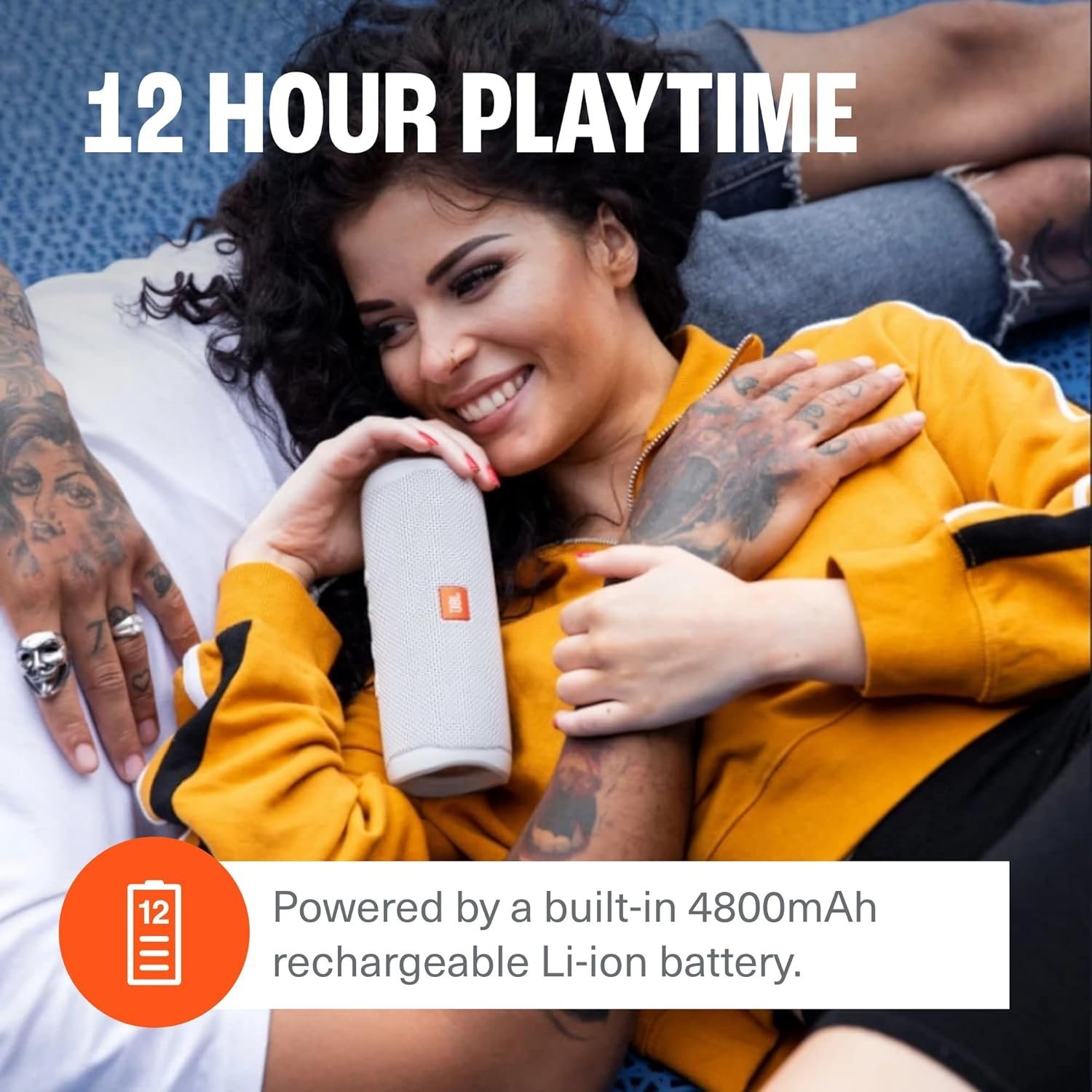 JBL FLIP 5, Waterproof Portable Bluetooth Speaker, Black, Small | Sounds better than ever, Bring the party anywhere, Make a splash with IPX7 waterproof design, A rainbow of colours - Image 4