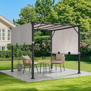 Outdoor Steel Pergola With Shade