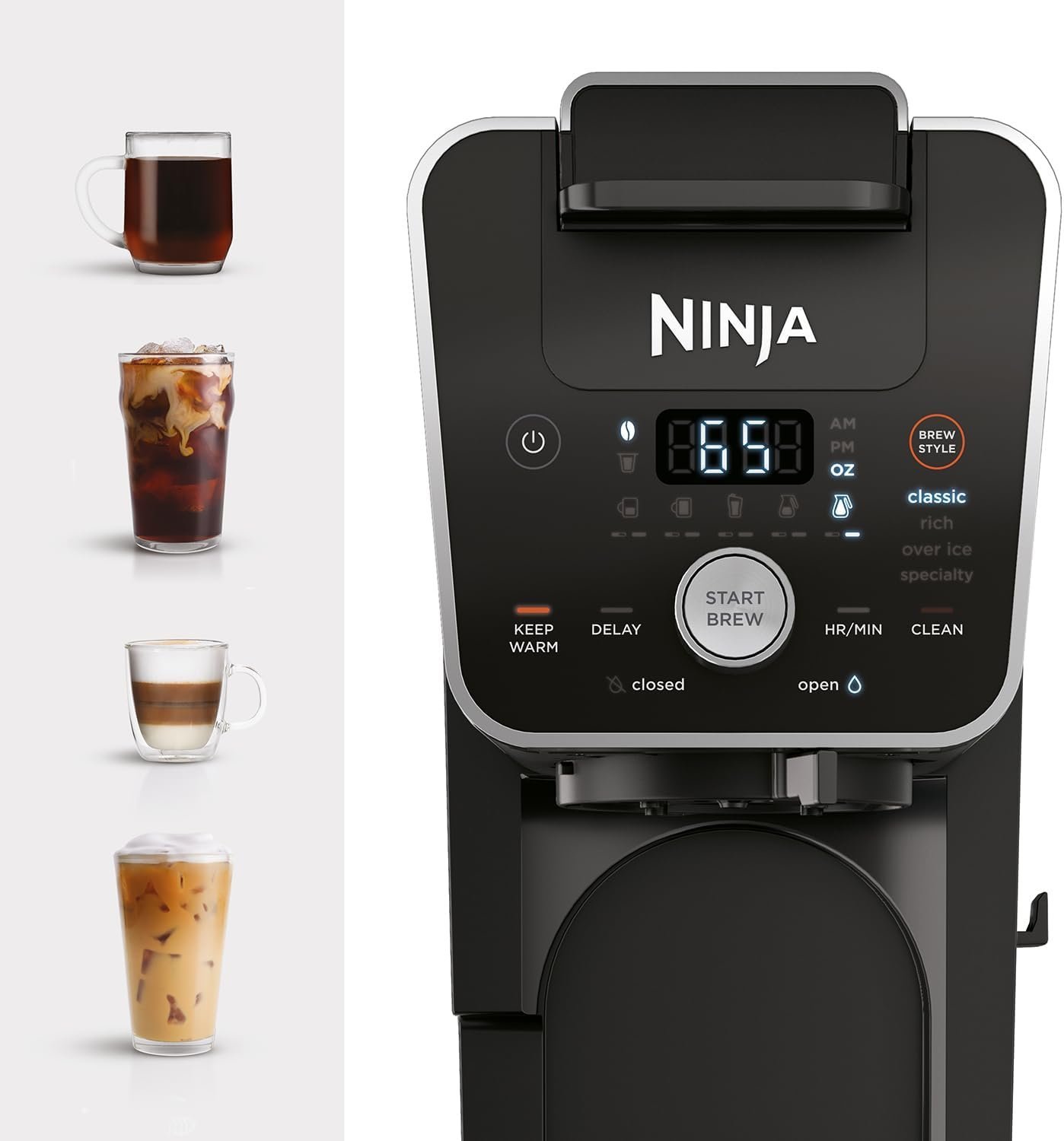Ninja Hot and Iced Coffee Maker, Single Serve Coffee Maker and Drip Coffee Machine, DualBrew Pro Specialty 12-Cup with K-Cup Combo, Includes Permanent Filter, CFP307 - Image 6