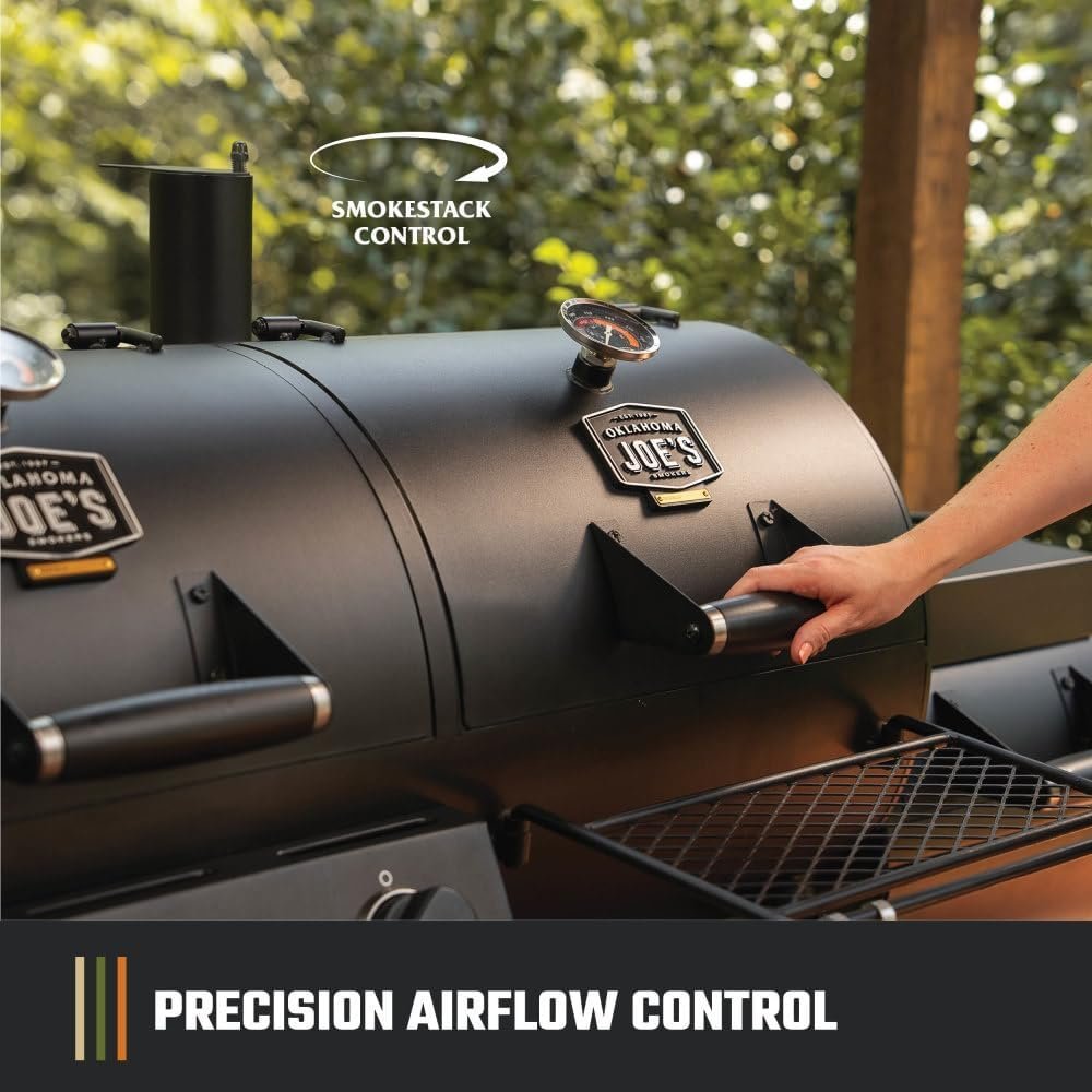 Oklahoma Joe’s Canyon Combo Dual Fuel 3-Burner Propane Gas and Charcoal Smoker and Grill with 1031 sq. in. Cooking Area in Black - Image 5