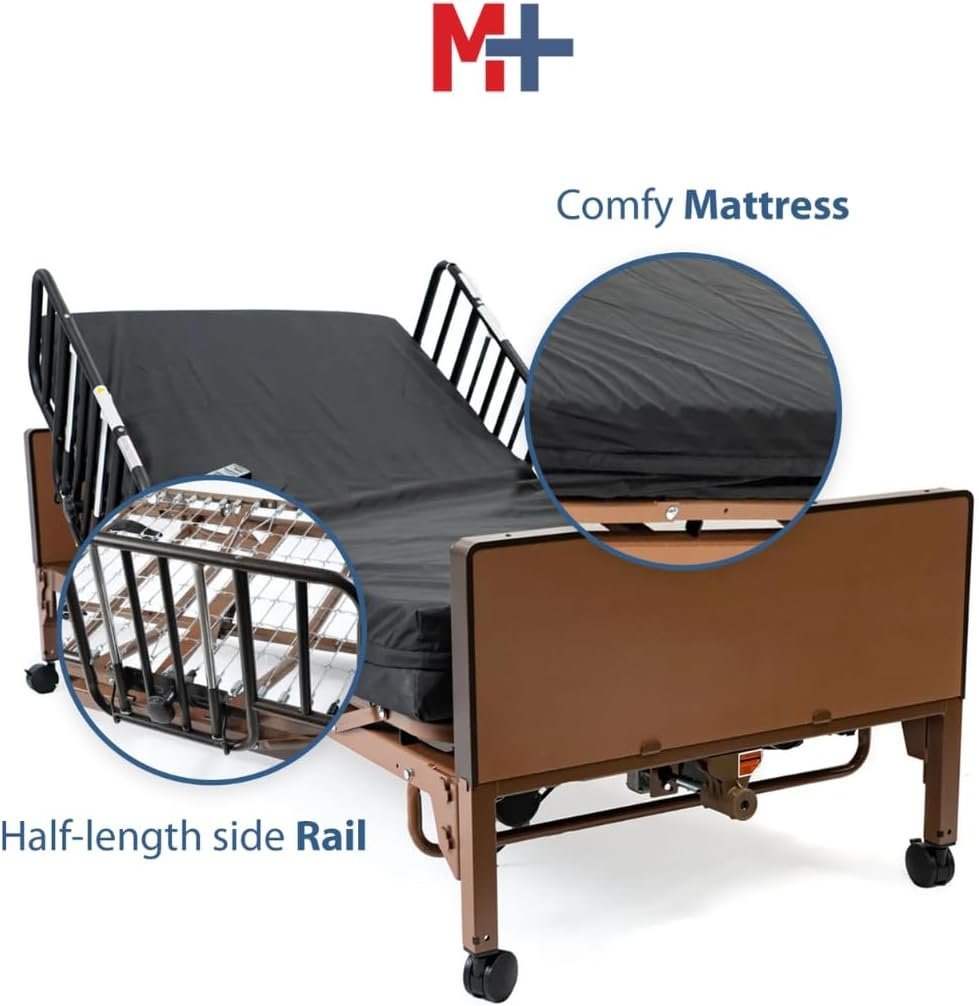Fully Electric Hospital Bed Set – Foam Mattress, Half Rails Included – Enhanced Comfort, Convenience - Image 5
