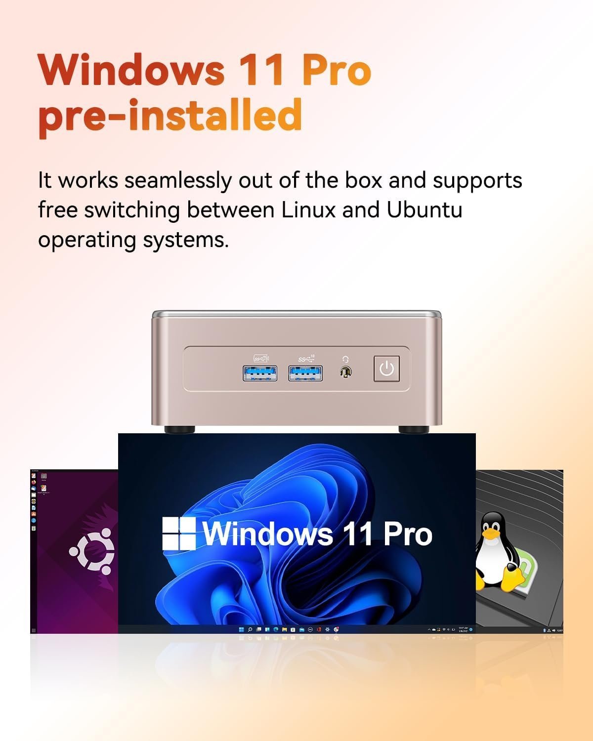 GEEKOM A5 Mini PC, AMD Ryzen 5 7430U, Home Office Desktop Computer | 16GB RAM (Upgradable), 1TB NVMe SSD, Windows 11 Pro, Media Server, 8K, Wi-Fi 6, USB 3.2, SD Slot, 6 USB, 3-Year Coverage - Image 10