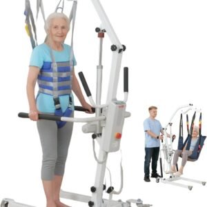 2IN1 Electric Patient Lift with Stand-Up Assist Rehabilitation-2 Slings Included-Multi-Functional Battery Powered Body Transfer Lift for Home,Wheelchair Toilet Car-Elderly, Disabled, Recovery