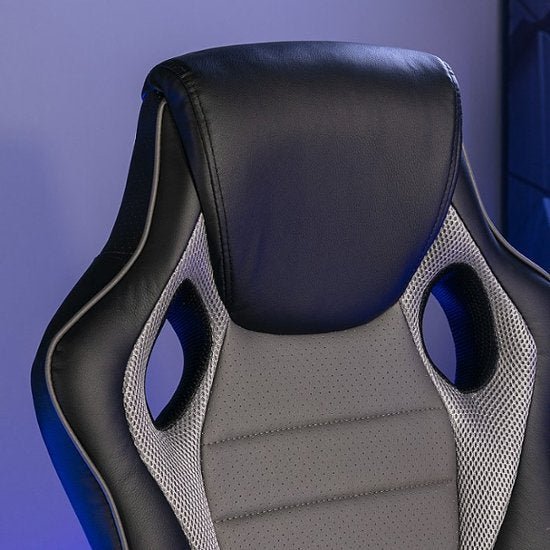 X Rocker – Rogue Sound Office Chair with Fixed Arms and 2.0 Bluetooth – Gray and Black - Image 4