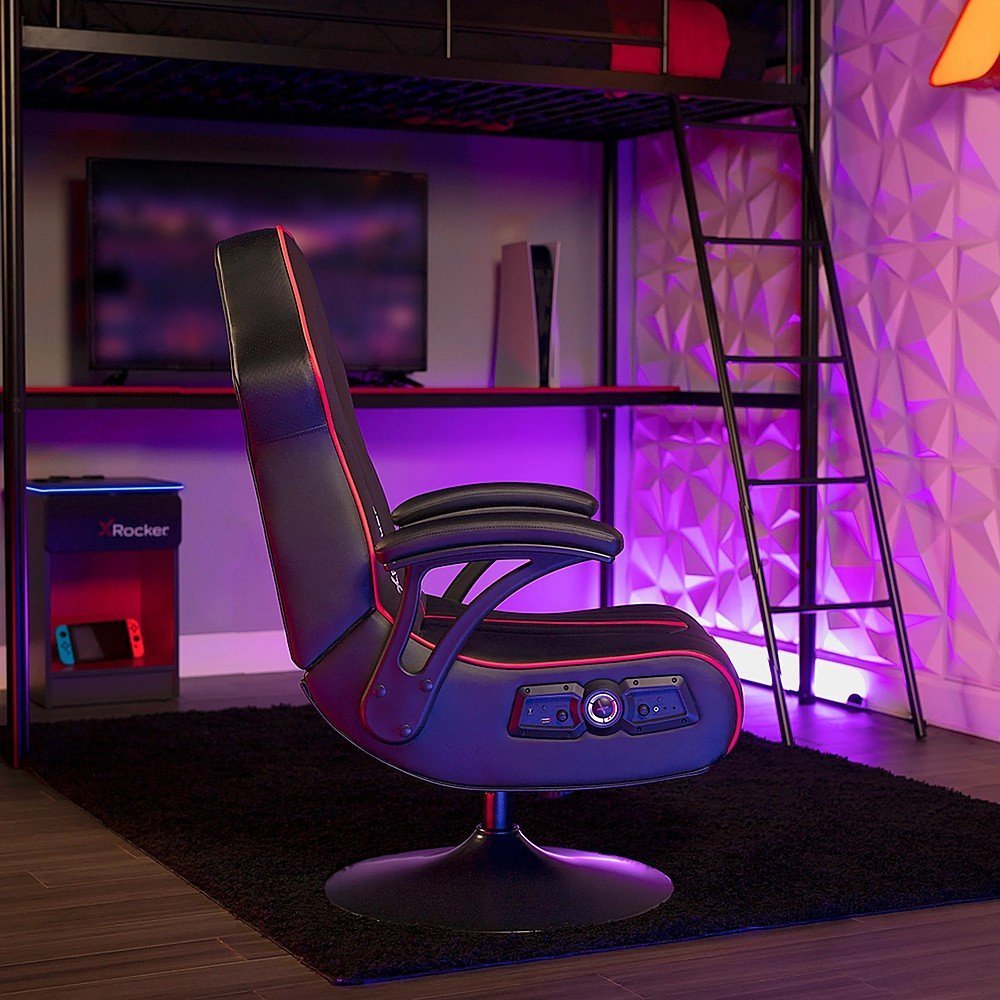 X Rocker – Torque Bluetooth Audio Pedestal Gaming Chair with Subwoofer and Vibration – Black - Image 6