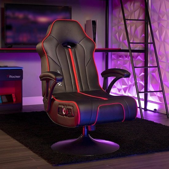 X Rocker – Torque Bluetooth Audio Pedestal Gaming Chair with Subwoofer and Vibration – Black - Image 7