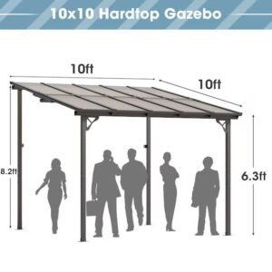 ergola 10-ft W x 10-ft L x 8-ft 2-in H Black Metal Freestanding Pergola