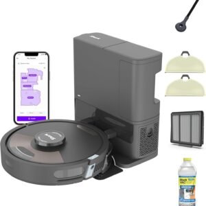 Shark AI Ultra Voice Control Robot Vacuum with Matrix Clean Navigation, Home Mapping, 60-Day Capacity, XL Self-Empty Base for Homes with Pets, Carpet & Hard Floors, Cool Grey