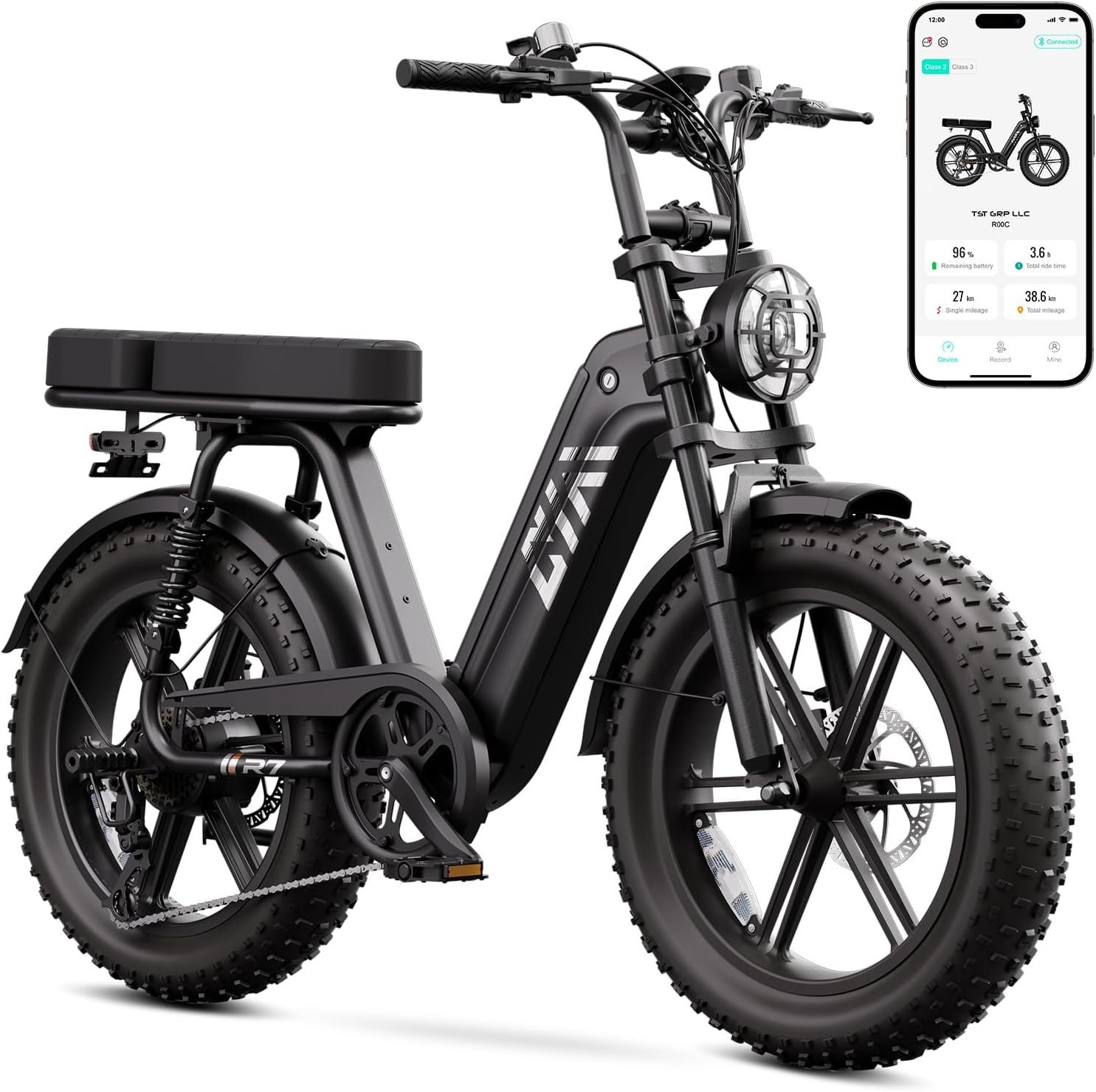 TST Electric Bike for Adults, 1500W Peak Motor 60 Miles Fat Tire Ebike with 48V 15Ah Removable Battery 20″ Fat Tire Electric Bike, Full Suspension and 7-Speed - Image 11