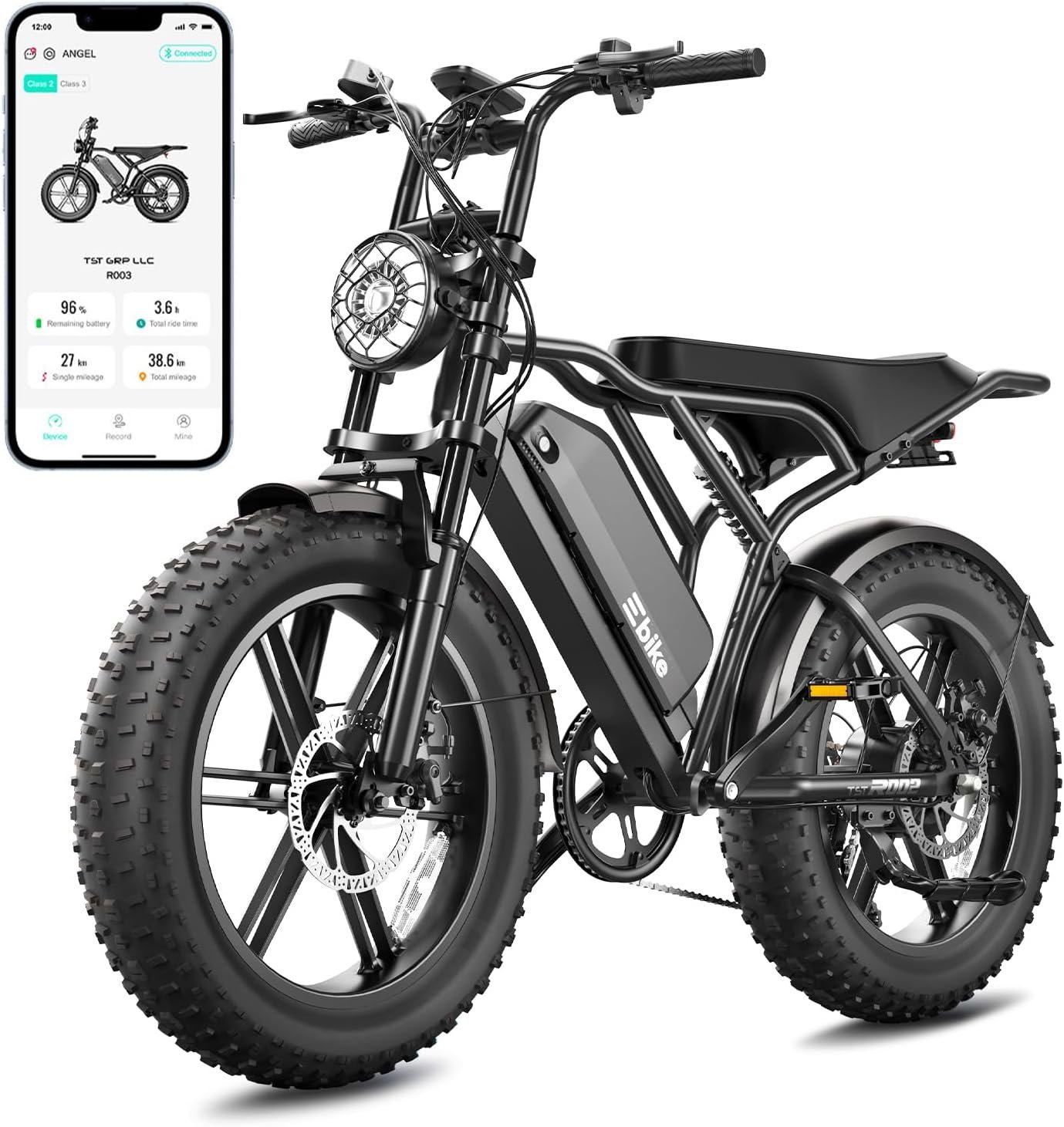 TST Electric Bike for Adults, 1500W Peak Motor 60 Miles Fat Tire Ebike with 48V 15Ah Removable Battery 20″ Fat Tire Electric Bike, Full Suspension and 7-Speed