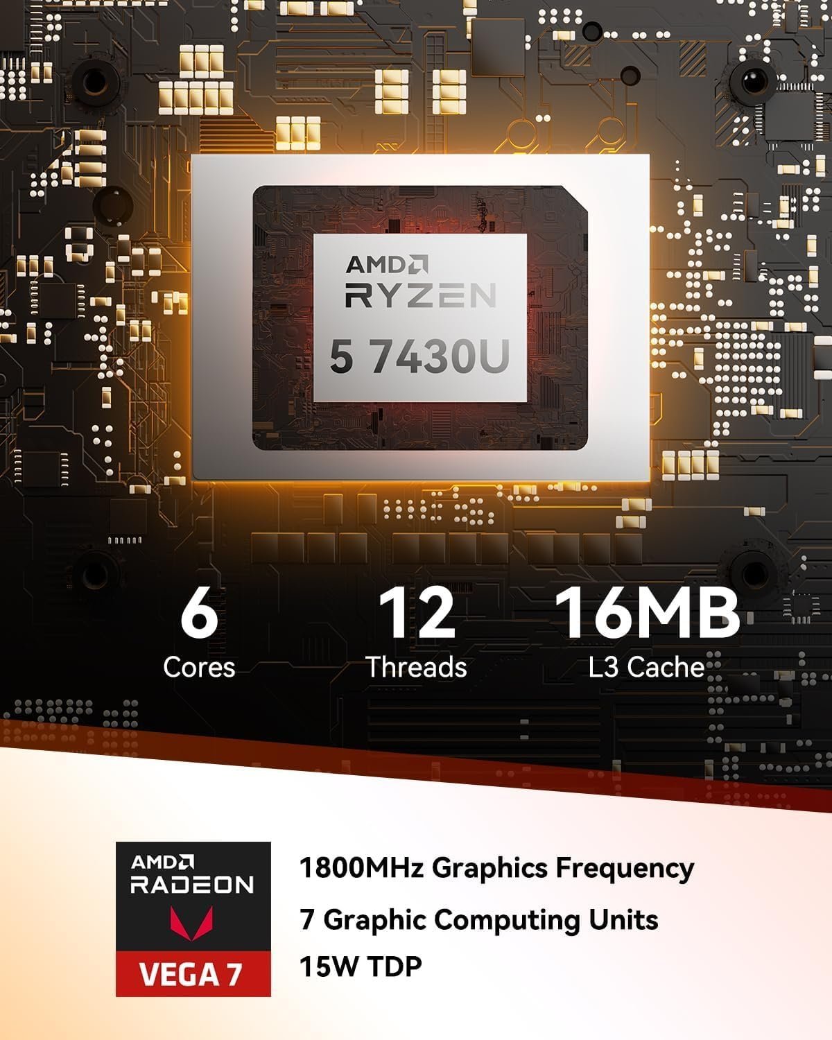 GEEKOM A5 Mini PC, AMD Ryzen 5 7430U, Home Office Desktop Computer | 16GB RAM (Upgradable), 1TB NVMe SSD, Windows 11 Pro, Media Server, 8K, Wi-Fi 6, USB 3.2, SD Slot, 6 USB, 3-Year Coverage - Image 4