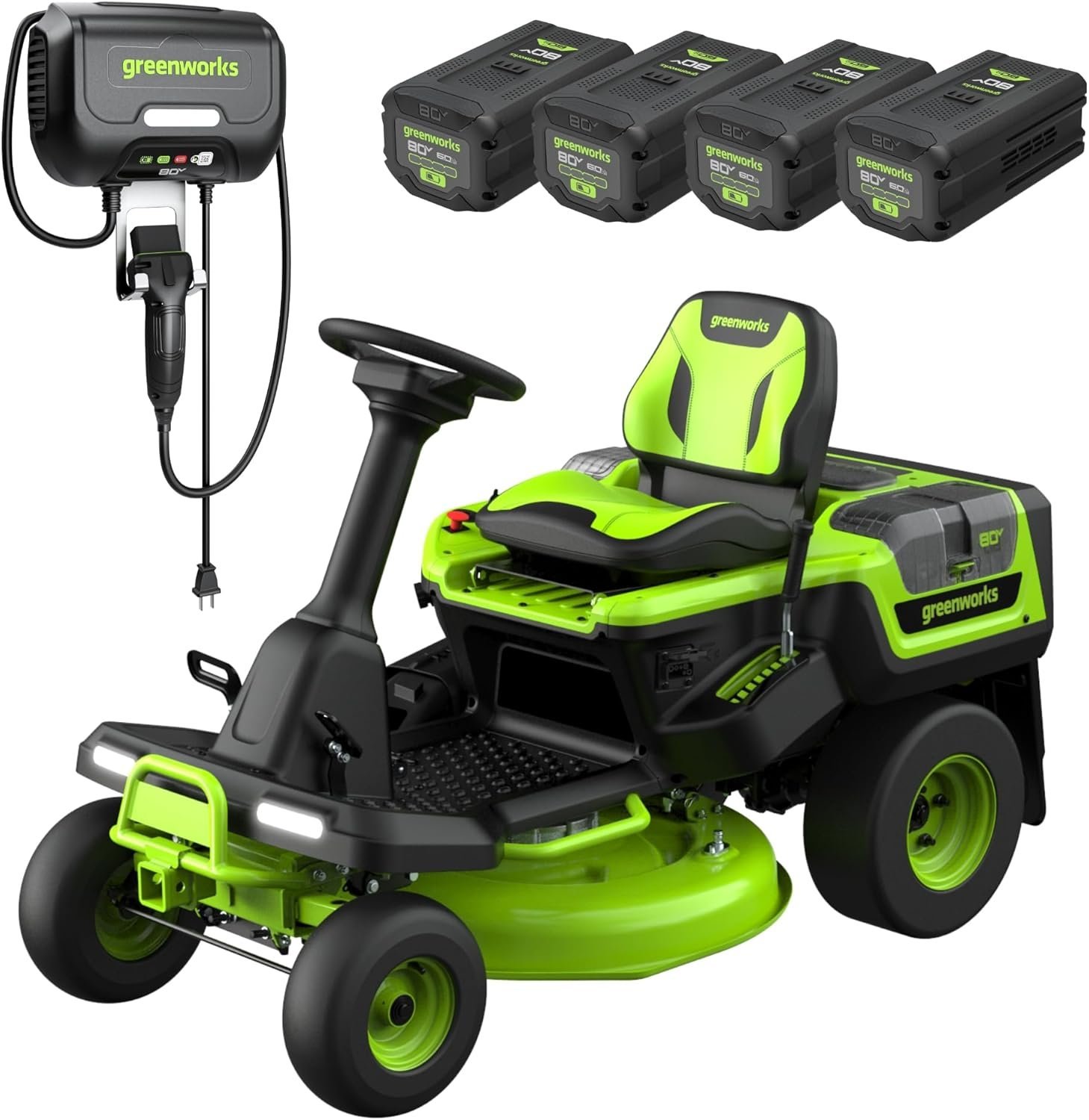 Greenworks 80V 42″ CrossoverZ Zero Turn Riding Lawn Mower, (6) 6.0Ah Batteries and 600W Charger - Image 25