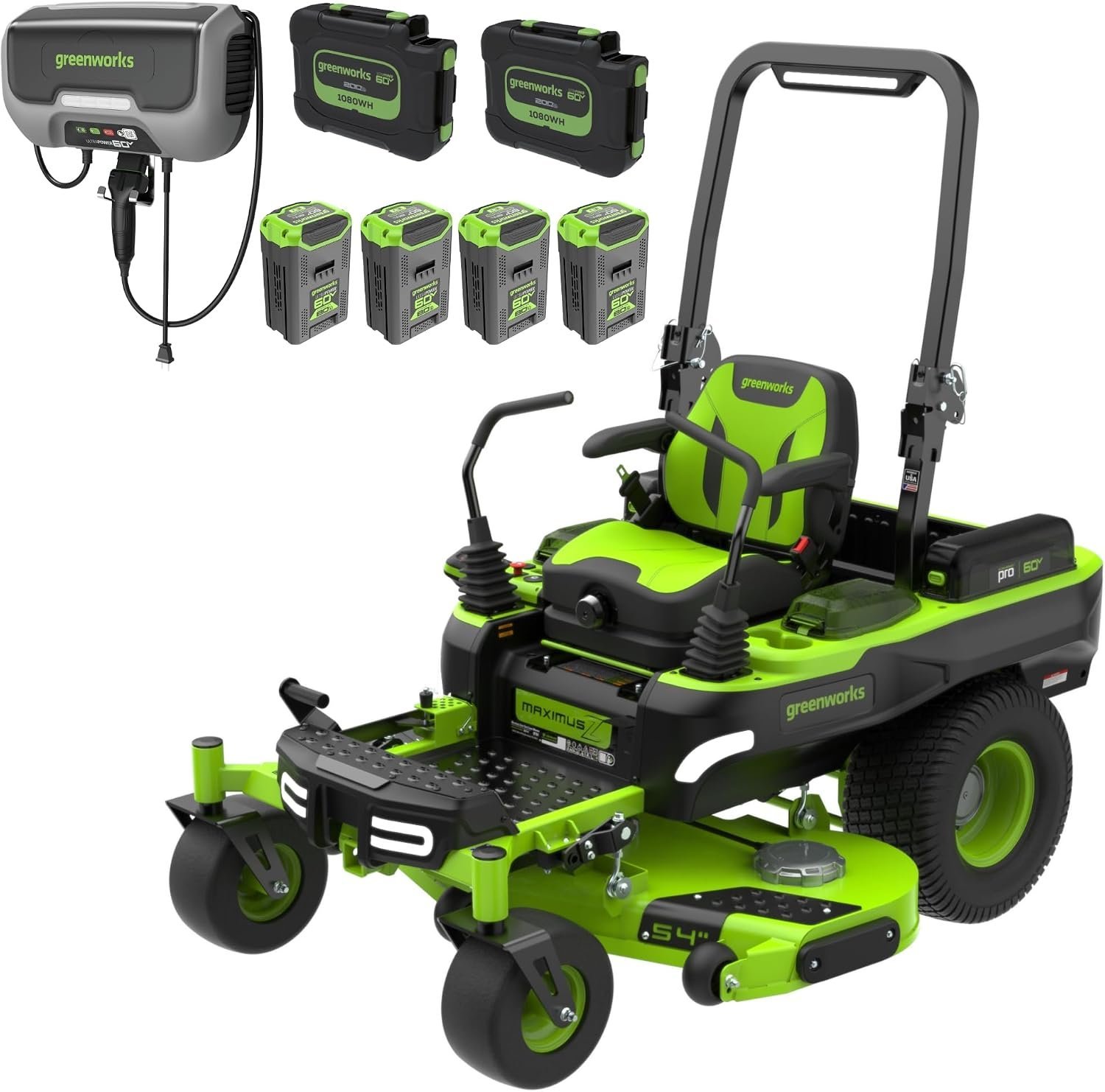 Greenworks 60V 30′ Riding Lawn Mower (1.25 Acre, 16 HP Gas Equivalent, 6 MPH, Tow Up to 200 lbs.), (4) 8.0Ah Batteries (1,920 Wh Max) + Turbo Wall Charger - Image 11