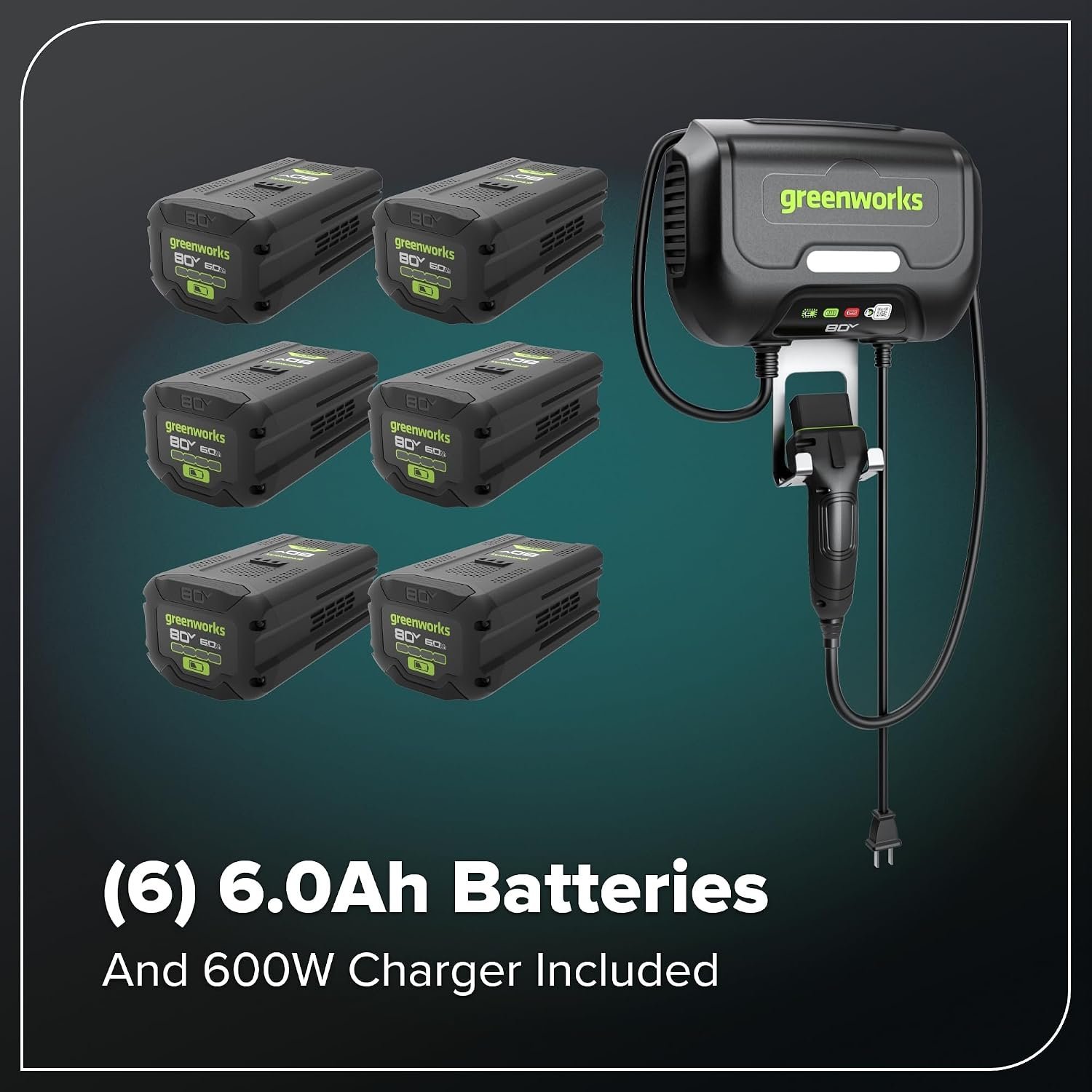 Greenworks 80V 42″ CrossoverZ Zero Turn Riding Lawn Mower, (6) 6.0Ah Batteries and 600W Charger - Image 16