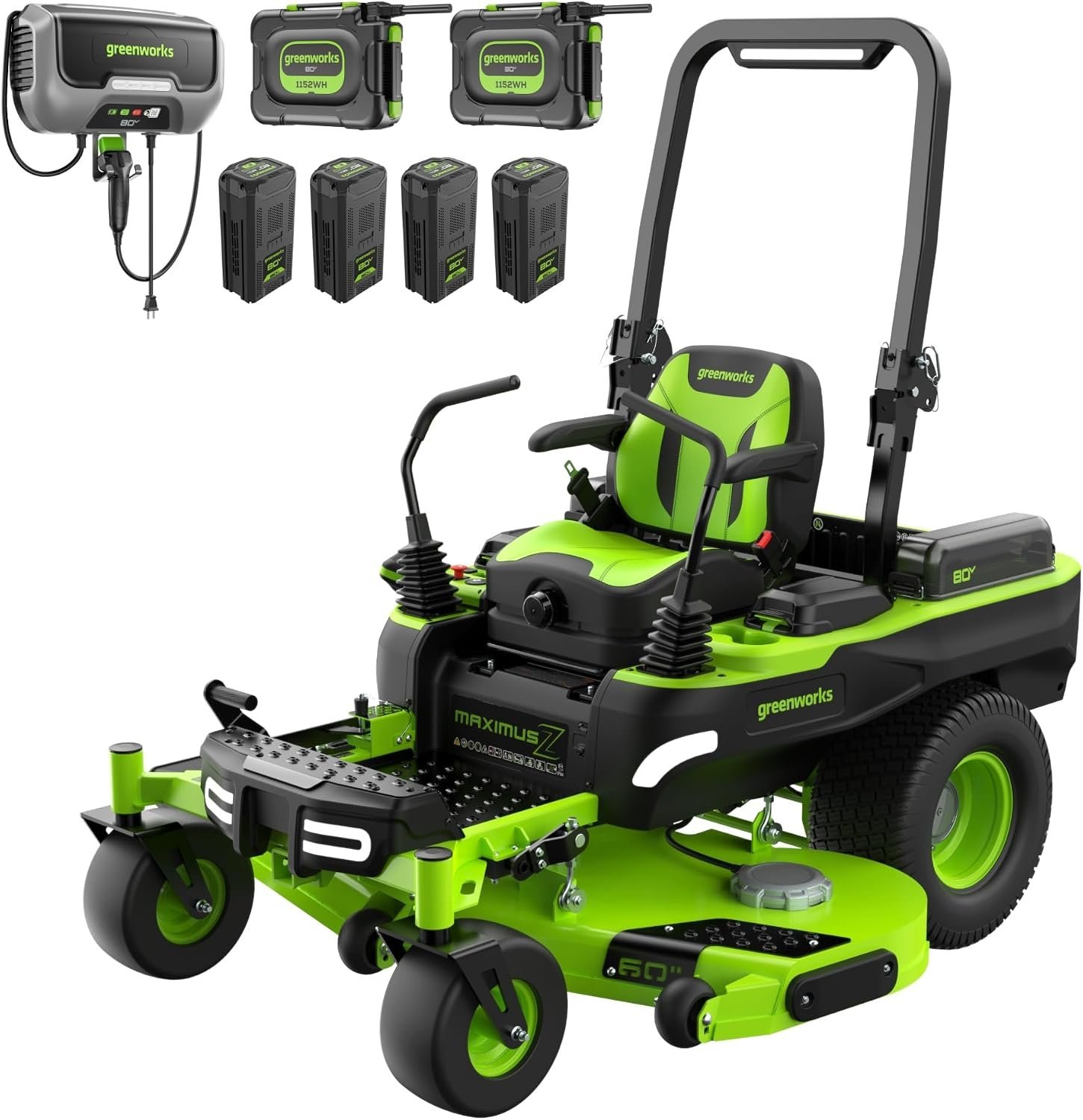 Greenworks 80V 42″ CrossoverZ Zero Turn Riding Lawn Mower, (6) 6.0Ah Batteries and 600W Charger - Image 26