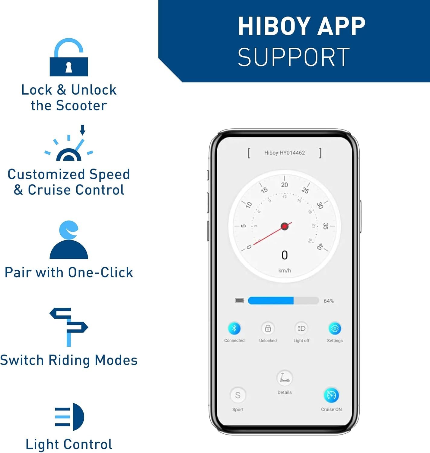 Hiboy S2 Electric Scooter – 8.5″ Solid Tires – Up to 17 Miles Long-Range & 19 MPH Portable Folding Commuting Scooter for Adults with Double Braking System and App - Image 8