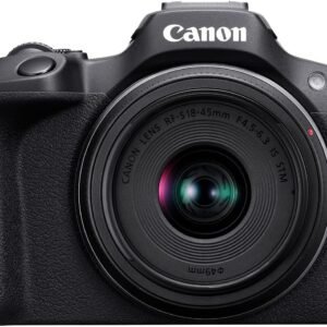 Canon EOS R100 Mirrorless Camera RF-S18-45mm F4.5-6.3 is STM Lens Kit, 24.1 Megapixel CMOS (APS-C) Sensor, 4K Video, Wi-Fi & Bluetooth, Beginner Photographers and Creators, Digital Camera, Black | 24.1MP Aps-C CMOS, 4K Video, Dual Pixel Af, Rf-S 18-45mm F