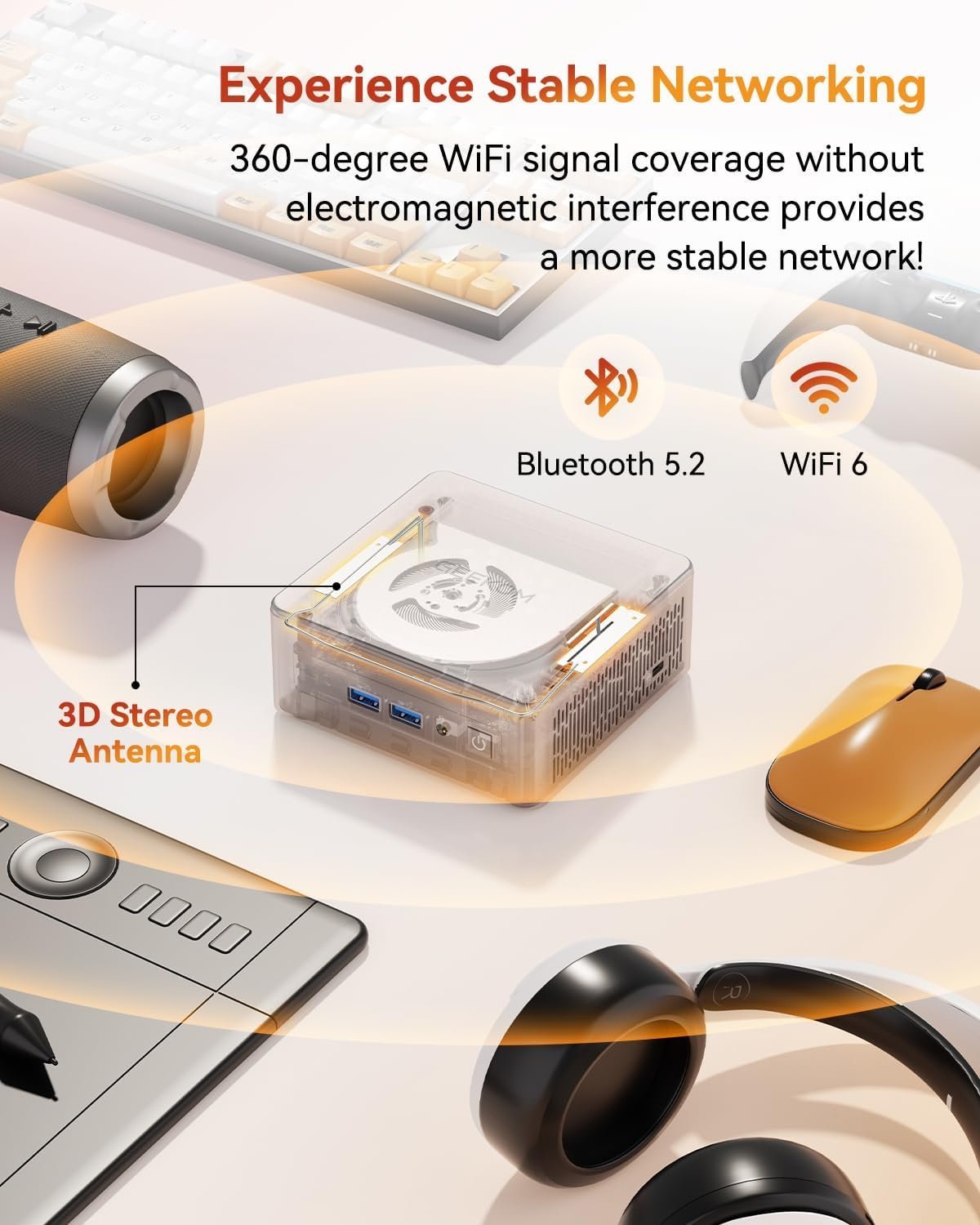 GEEKOM A5 Mini PC, AMD Ryzen 5 7430U, Home Office Desktop Computer | 16GB RAM (Upgradable), 1TB NVMe SSD, Windows 11 Pro, Media Server, 8K, Wi-Fi 6, USB 3.2, SD Slot, 6 USB, 3-Year Coverage - Image 9