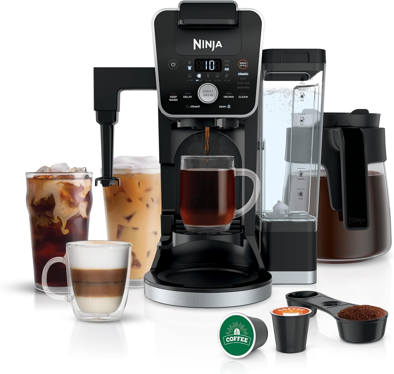 Ninja Hot and Iced Coffee Maker, Single Serve Coffee Maker and Drip Coffee Machine, DualBrew Pro Specialty 12-Cup with K-Cup Combo, Includes Permanent Filter, CFP307 - Image 2