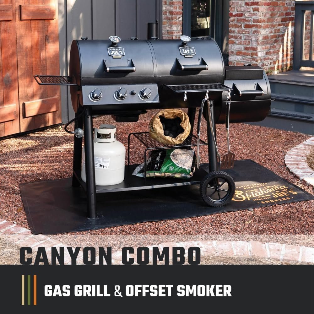 Oklahoma Joe’s Canyon Combo Dual Fuel 3-Burner Propane Gas and Charcoal Smoker and Grill with 1031 sq. in. Cooking Area in Black - Image 2