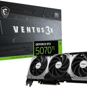 msi Gaming RTX 5070 Ti 16G Ventus 3X OC Graphics Card (16GB GDDR7, 256-bit, Extreme Performance: 2497 MHz, DisplayPort x 3 2.1a, HDMI 2.1b, NVIDIA Blackwell Architecture)