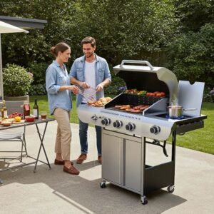 FLAME Silver 3 -Burner Liquid Propane Gas Grill