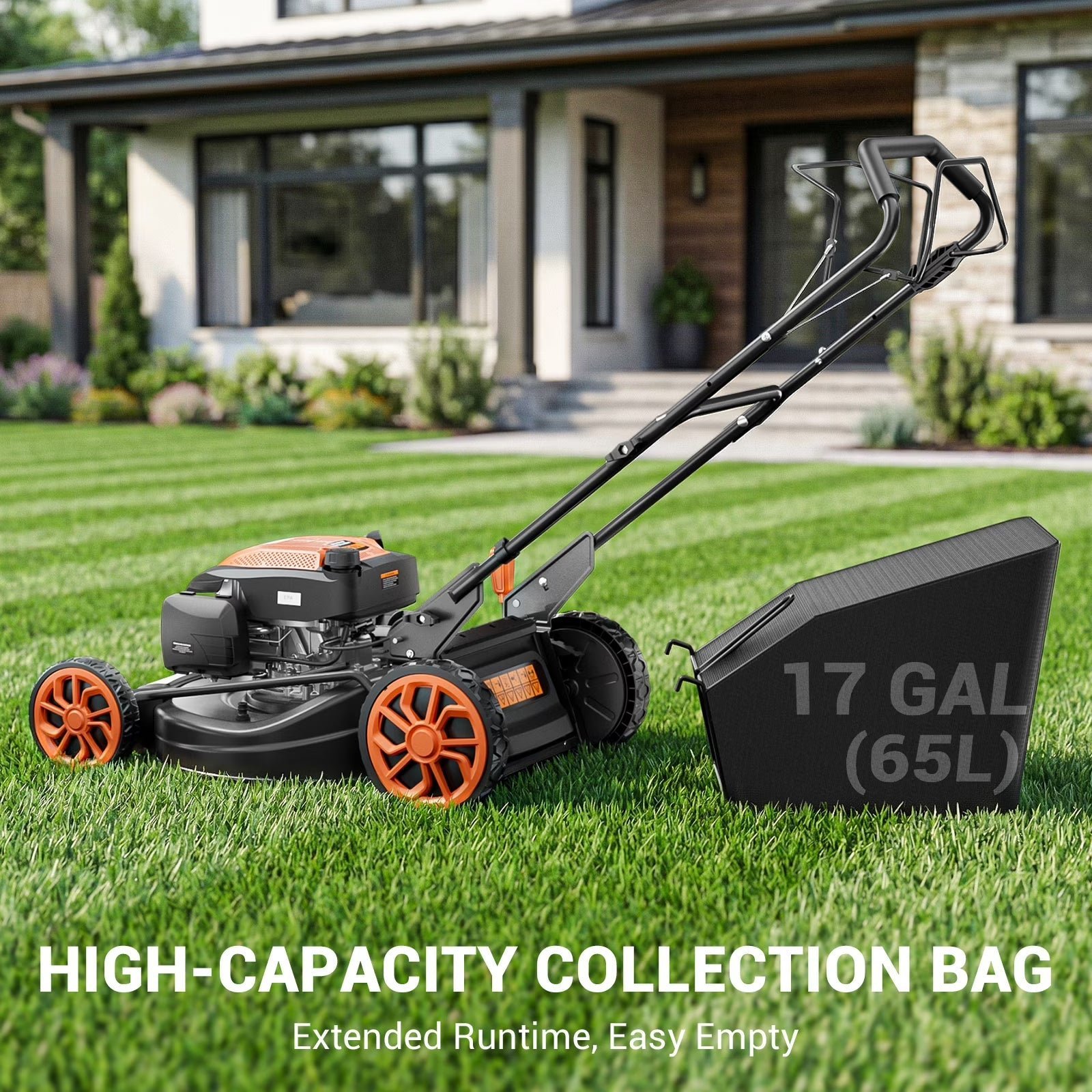 21″ 170cc Gas Self-Propelled Lawn Mower, 3-in-1 with 7-Height Adjustment - Image 2