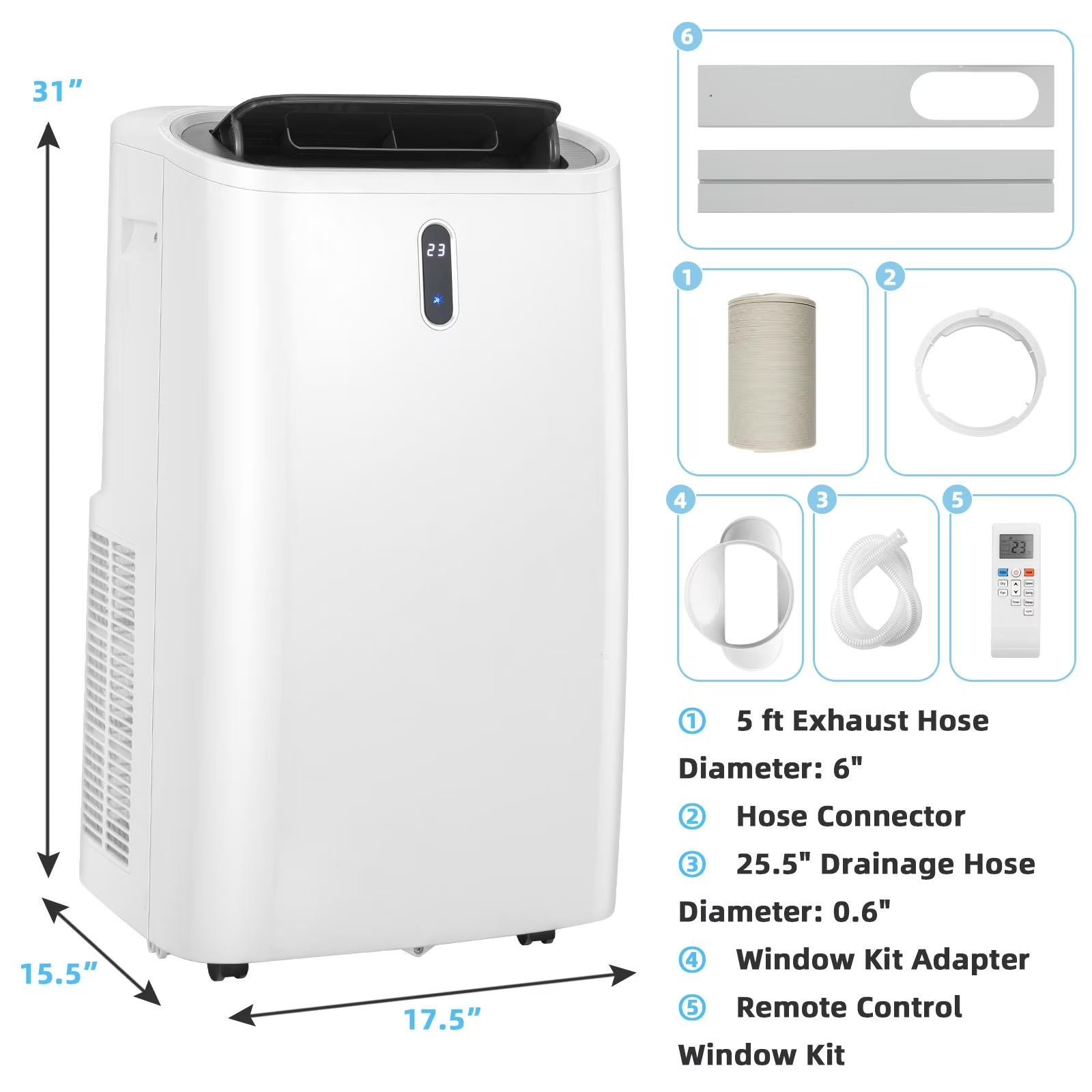 14,000 BTU 4-in-1 Portable AC with Heat & WiFi - Image 3