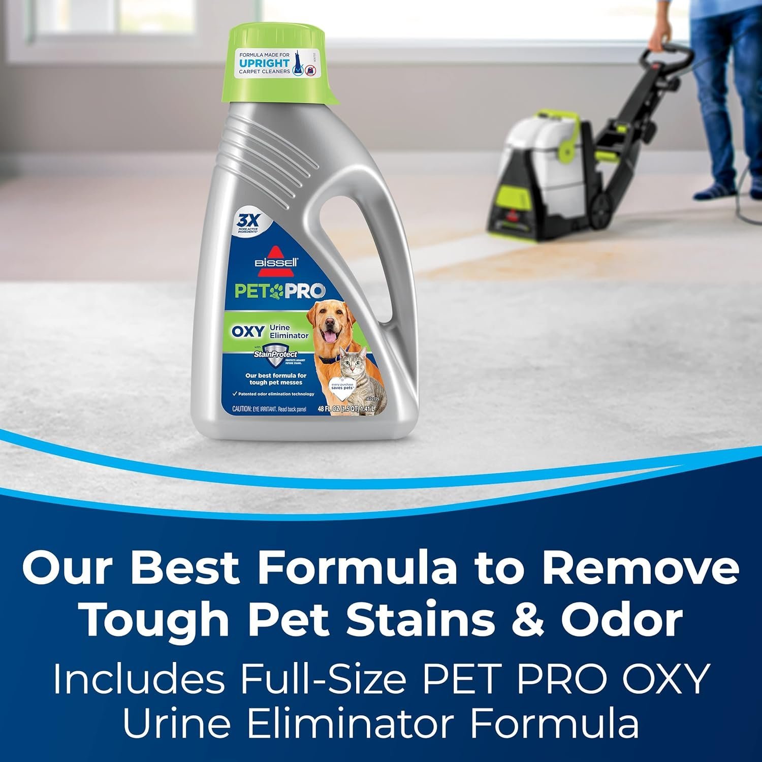 BISSELL Big Green Professional Carpet Cleaner with XL DirtLifter PowerBrush, 9-inch Long Reach Hose, 6-inch Tough Stain Tool, Includes BISSELL PRO MAX Formula with Stain Protect Technology - Image 4