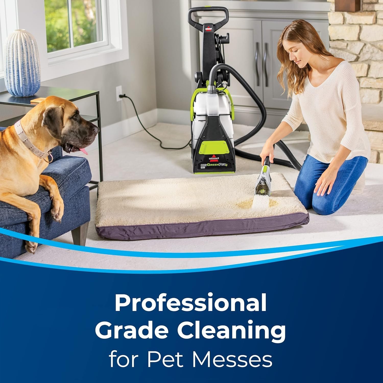 BISSELL Big Green Professional Carpet Cleaner with XL DirtLifter PowerBrush, 9-inch Long Reach Hose, 6-inch Tough Stain Tool, Includes BISSELL PRO MAX Formula with Stain Protect Technology - Image 2