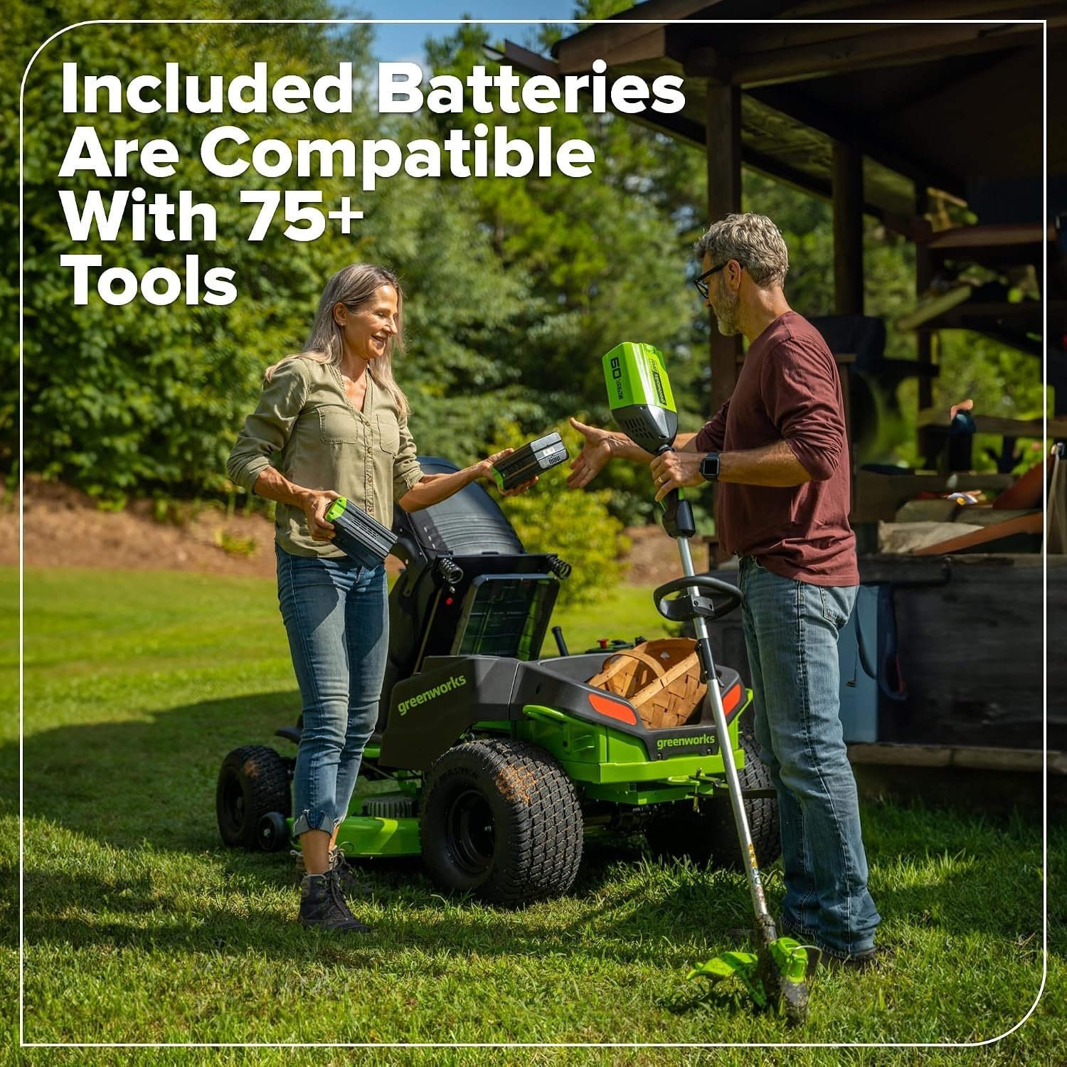 Greenworks 80V 42″ CrossoverZ Zero Turn Riding Lawn Mower, (6) 6.0Ah Batteries and 600W Charger - Image 19