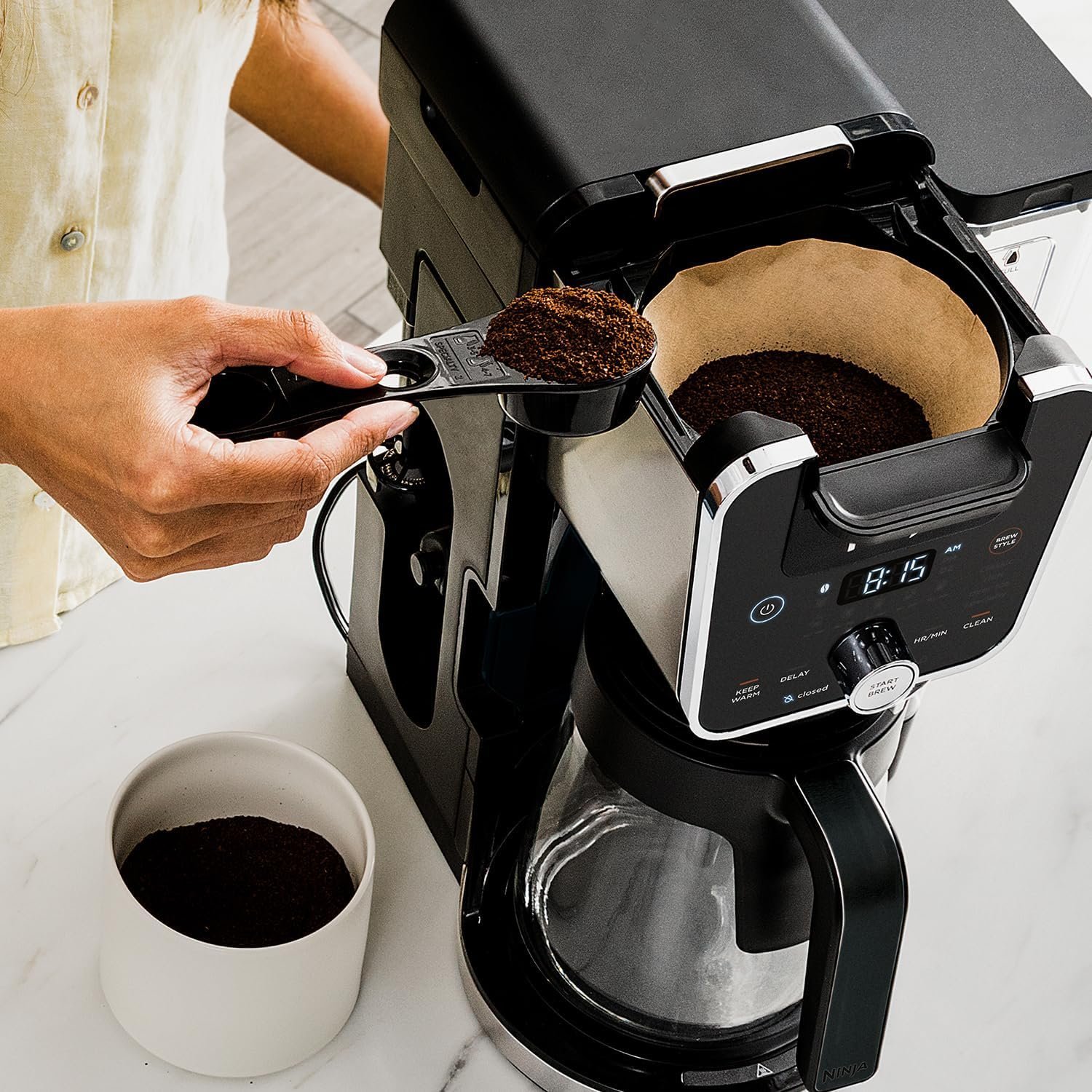 Ninja Hot and Iced Coffee Maker, Single Serve Coffee Maker and Drip Coffee Machine, DualBrew Pro Specialty 12-Cup with K-Cup Combo, Includes Permanent Filter, CFP307 - Image 4