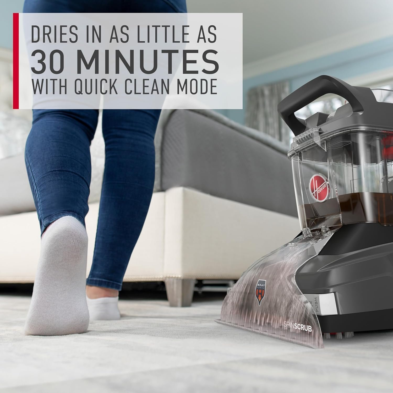 Hoover PowerScrub Deluxe Carpet Cleaner Machine for Carpet and Upholstery, Deep Cleaning Carpet Shampooer Machine with Multi-Purpose Tools, Pair Carpet Cleaner Solution - Image 22