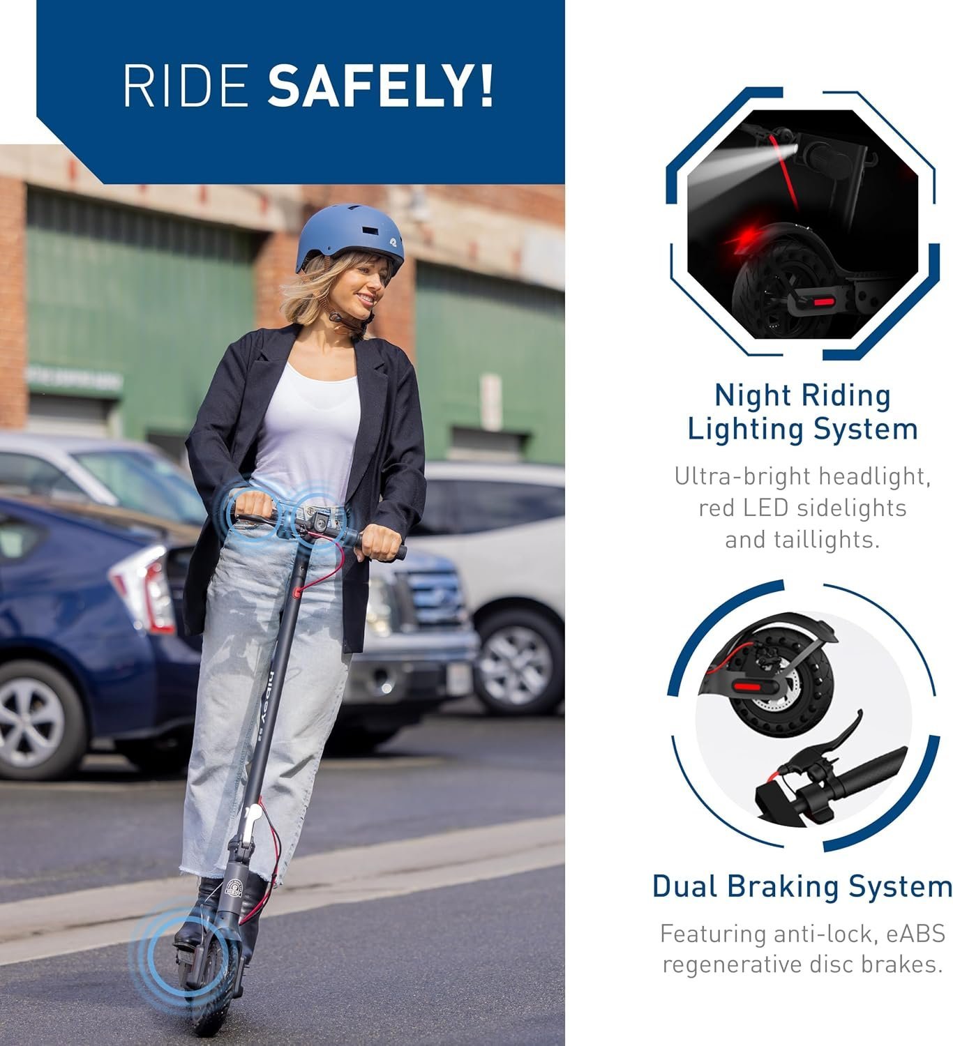 Hiboy S2 Electric Scooter – 8.5″ Solid Tires – Up to 17 Miles Long-Range & 19 MPH Portable Folding Commuting Scooter for Adults with Double Braking System and App - Image 5