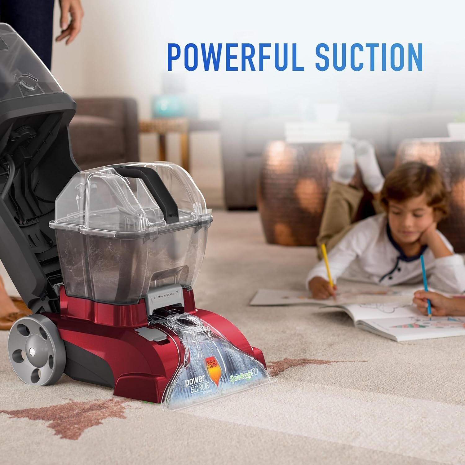 Hoover PowerScrub Deluxe Carpet Cleaner Machine for Carpet and Upholstery, Deep Cleaning Carpet Shampooer Machine with Multi-Purpose Tools, Pair Carpet Cleaner Solution - Image 9