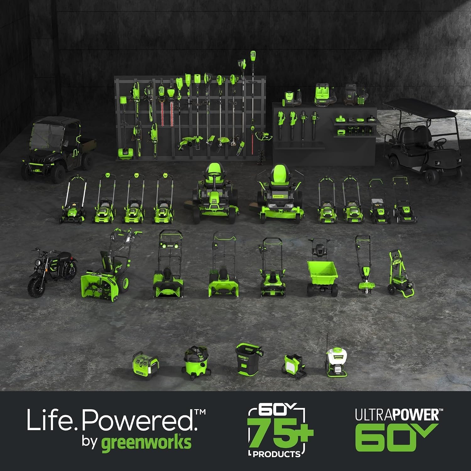 Greenworks 60V 30′ Riding Lawn Mower (1.25 Acre, 16 HP Gas Equivalent, 6 MPH, Tow Up to 200 lbs.), (4) 8.0Ah Batteries (1,920 Wh Max) + Turbo Wall Charger - Image 10
