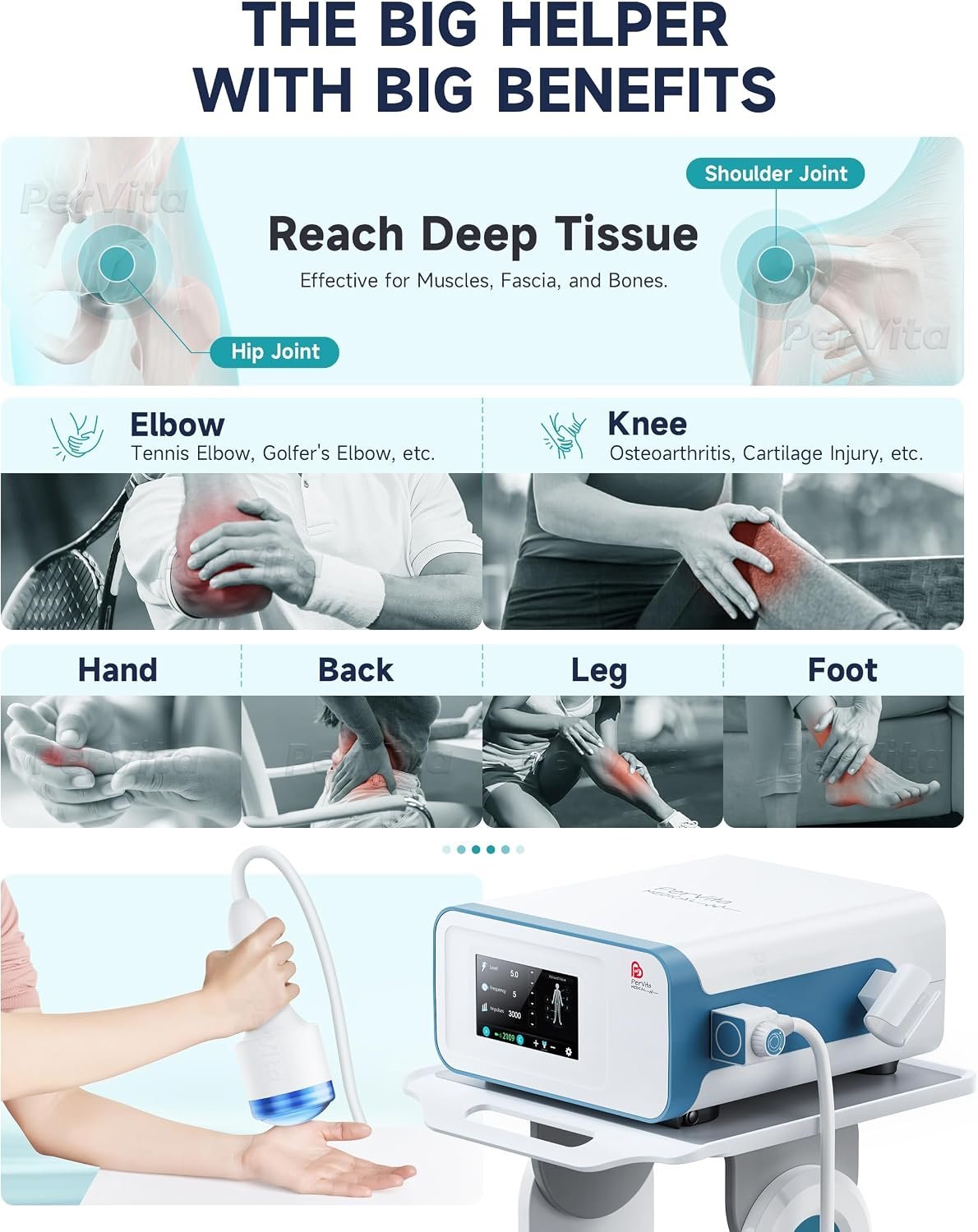 PerVita Medical Focused Shock Wave Therapy Machine Extracorporeal Shockwave ED Therapy Electromagnetic Focal ESWT Machine for Joint and Muscle Pain Relief Non-Invasive Pain-Free No Side Effects PSP30 - Image 2