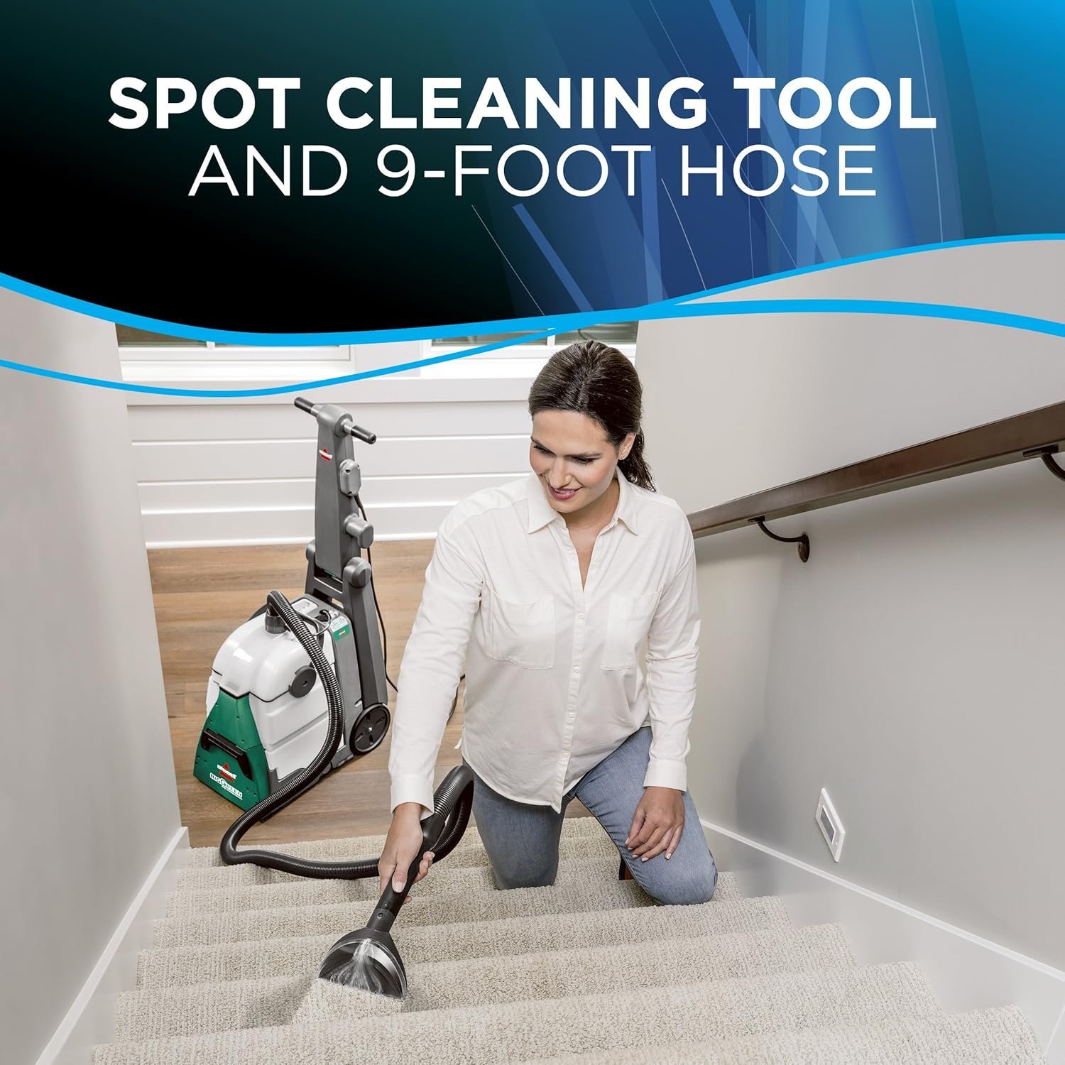 BISSELL Big Green Professional Carpet Cleaner with XL DirtLifter PowerBrush, 9-inch Long Reach Hose, 6-inch Tough Stain Tool, Includes BISSELL PRO MAX Formula with Stain Protect Technology - Image 13