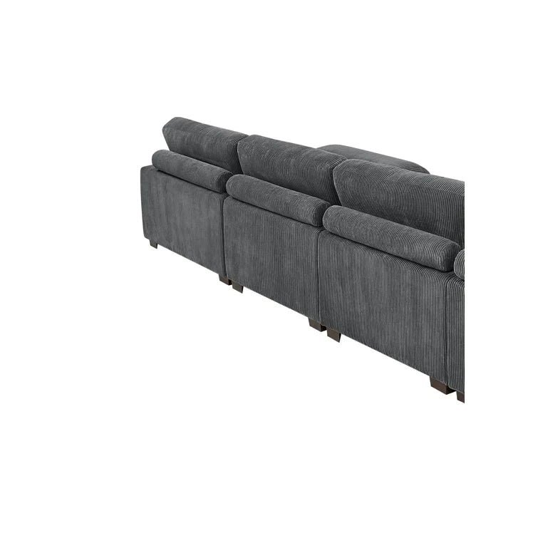Aristedes 6 – Piece Corduroy Sectional - Image 2