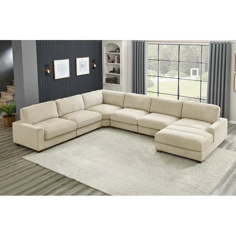 Aristedes 6 – Piece Corduroy Sectional - Image 7