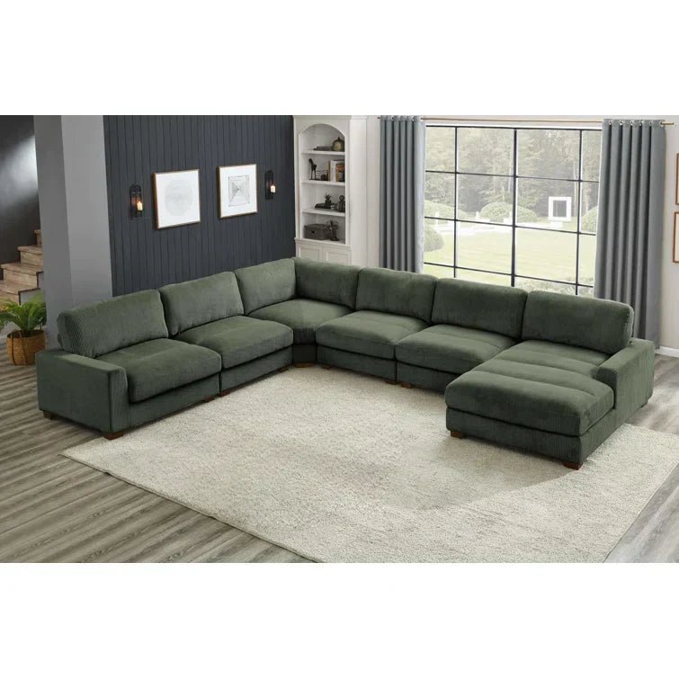 Aristedes 6 – Piece Corduroy Sectional - Image 13