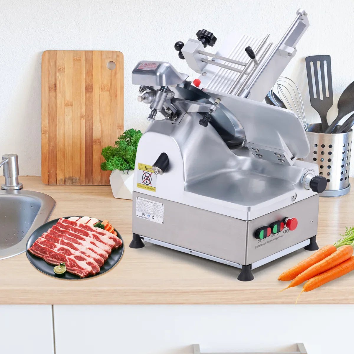 Home Electric Meat Slicer – Fully or Semi-Automatic Deli Slicing Machine - Image 3