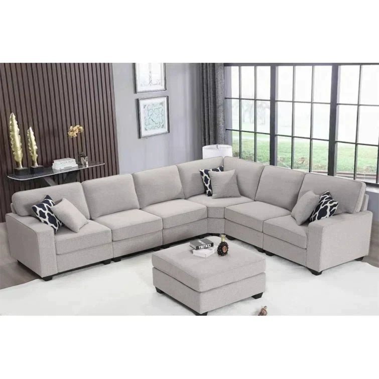 137″ Wide Reversible Modular Corner Sectional with Ottoman